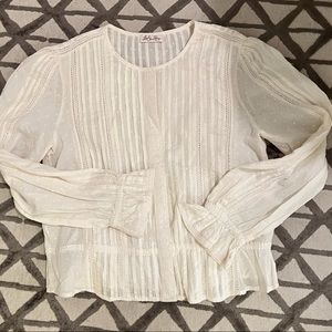LoveShackFancy button up lace detail top